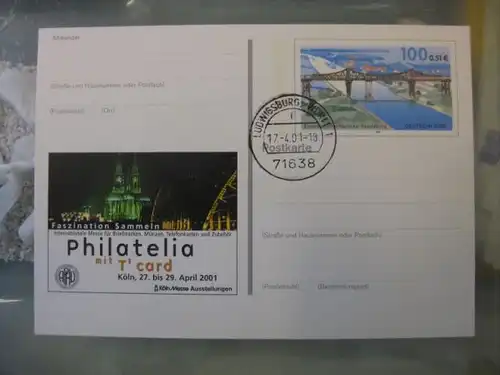 Sonderpostkarte PSo76, Philatelia mit T`Card Köln 2001