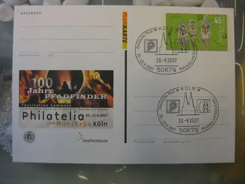 Sonderpostkarte Pluskarte PSo96, Philatelie und MünzExpo Köln 2007