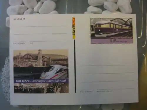 Sonderpostkarte Pluskarte PSo94, 100 Jahre Hamburger Hauptbahnhof