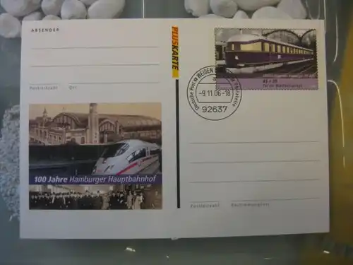 Sonderpostkarte Pluskarte PSo94, 100 Jahre Hamburger Hauptbahnhof