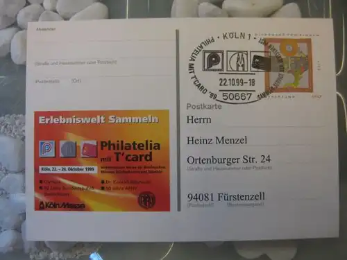 Sonderpostkarte PSo61, PHILATELIA mit T-card `99 Köln