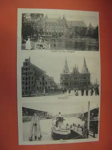 Lübeck, 3-Bildkarte, Souvenierkarte