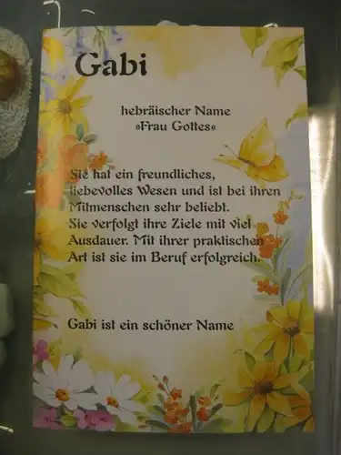 Gabi, Namenskarte, Geburtstagskarte, Glückwunschkarte, Personalisierte Karte


