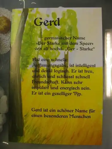 Gerd, Namenskarte, Geburtstagskarte, Glückwunschkarte, Personalisierte Karte

