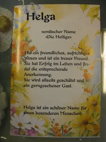 Helga, Namenskarte, Geburtstagskarte, Glückwunschkarte, Personalisierte Karte

