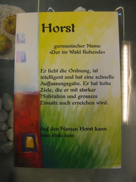 karte horst Horst, Namenskarte, Geburtstagskarte, Glückwunschkarte 