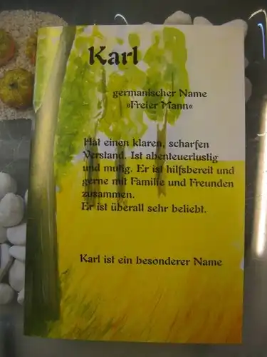 Karl, Namenskarte, Geburtstagskarte, Glückwunschkarte, Personalisierte Karte

