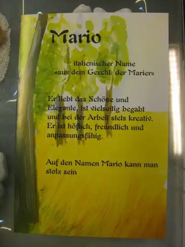 Mario, Namenskarte, Geburtstagskarte, Glückwunschkarte, Personalisierte Karte

