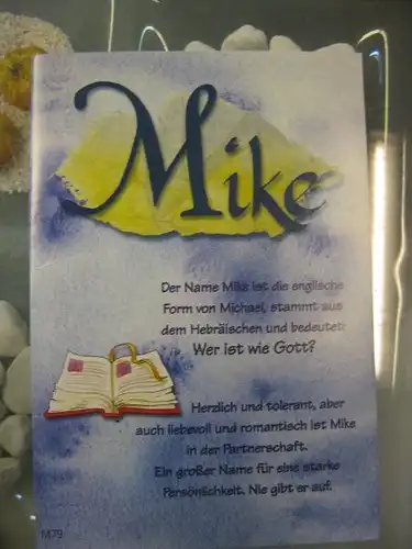 Mike, Namenskarte, Geburtstagskarte, Glückwunschkarte, Personalisierte Karte

