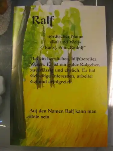 Ralf, Namenskarte, Geburtstagskarte, Glückwunschkarte, Personalisierte Karte


