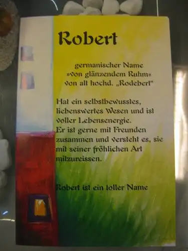 Robert, Namenskarte, Geburtstagskarte, Glückwunschkarte, Personalisierte Karte


