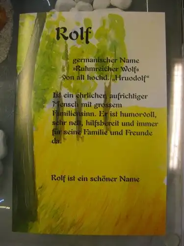 Rolf, Namenskarte, Geburtstagskarte, Glückwunschkarte, Personalisierte Karte

