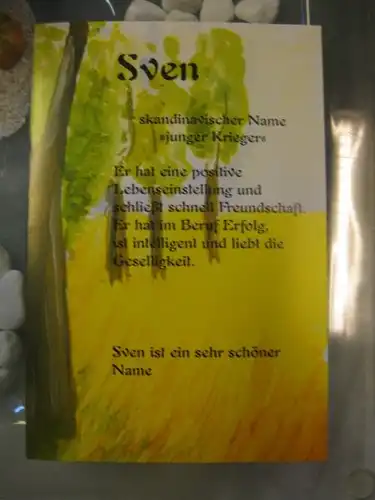 Sven, Namenskarte, Geburtstagskarte, Glückwunschkarte, Personalisierte Karte

