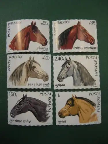 Pferde, 6 Werte, Rumänien, 1970