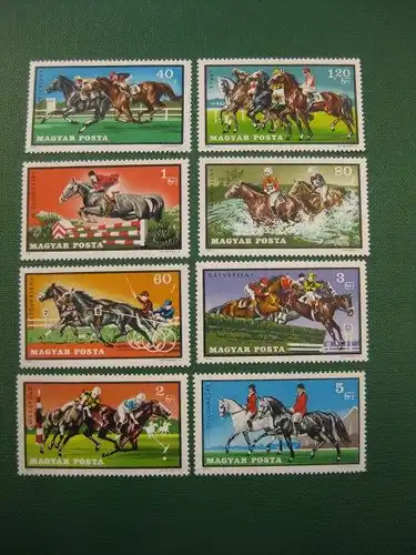 Pferde, 8 Werte, Ungarn, 1971