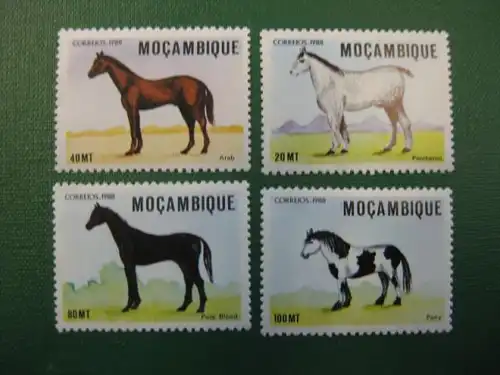 Pferde, 4 Werte, Mocambique, 1988