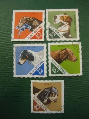 Hunde, 5 Werte, Rumänien, 1965
