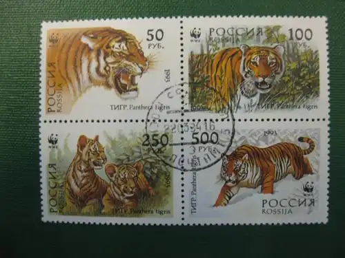 Tiger, Sibirischer Tiger, 4 Werte, Russland , WWF