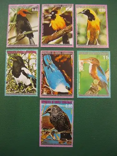 Vögel, 7 Werte, Äquatorial Guinea