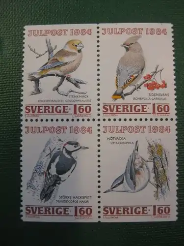 Vögel, Schweden, 4 Werte