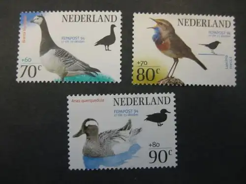 Vögel, Niederlande, 3 Werte