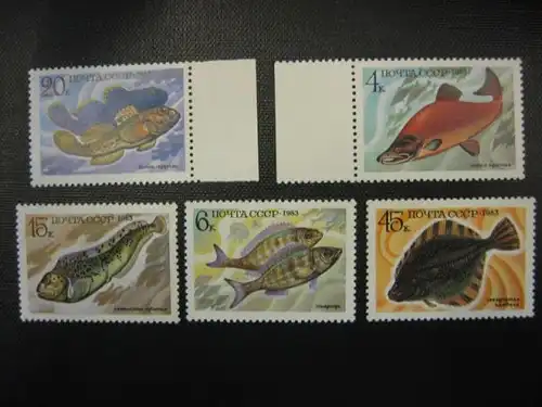 Fische, 5 Werte, UdSSR