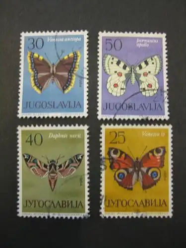 Schmetterlinge, Jugoslawien, 4 Werte