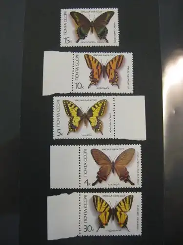 Schmetterlinge, UdSSR, 5 Werte
