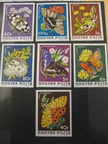 Schmetterlinge, Ungarn, 7 Werte