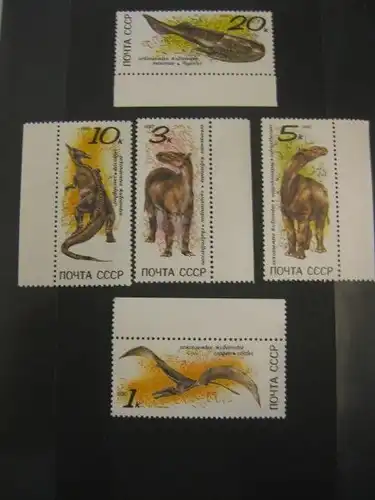 Tiere, Dinosaurier, UdSSR, 5 Werte