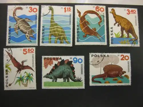 Tiere, Saurier, Dinosaurier, Polen, 10 Werte