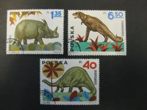 Tiere, Saurier, Dinosaurier, Polen, 10 Werte