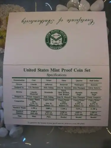 United States Mint Proof Set 1994 in OVP; mit Zertifikat
Münzstätte S (San Francisco)