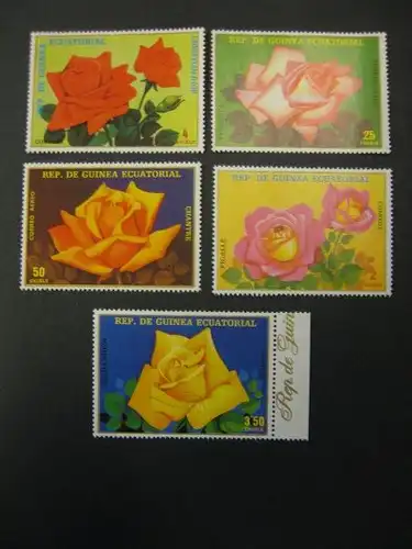 Blumen, Rosen, Äquatorial Guinea, 7 Werte