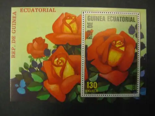 Blumen, Rosen, Äquatorial Guinea, 1 Block