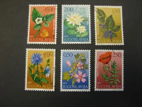Blumen, Jugoslawien, 6 Werte