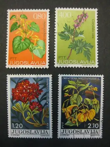 Blumen, Jugoslawien, 4 Werte