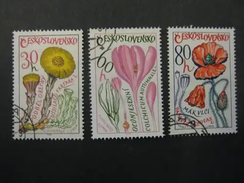 Blumen, Tschechoslowakei, 3 Werte