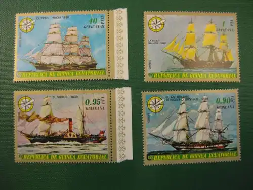 Schiffe, Segelschiffe, Dampfer, Äquatorial Guinea, 7 Werte