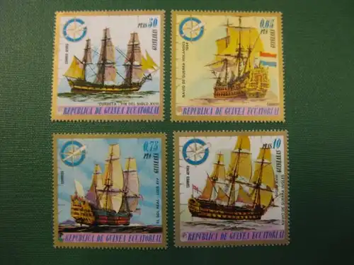 Schiffe, Segelschiffe, Dampfer, Äquatorial Guinea, 7 Werte