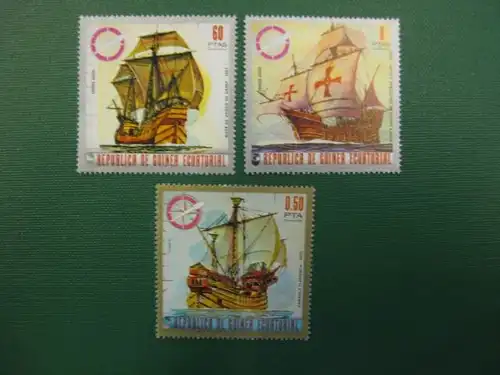 Schiffe, Segelschiffe, Dampfer, Äquatorial Guinea, 7 Werte