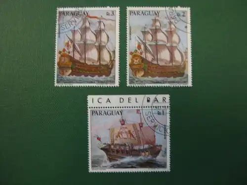 Schiffe, Paraguay, 7 Werte; 4 als ZD