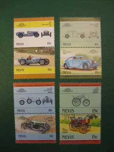 Autos,Nevis, 8 Werte (4 ZD)