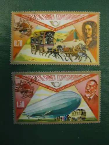 Pferdekutsche, Postkutsche, Zeppelin, Äquatorial Guinea, 2 Werte