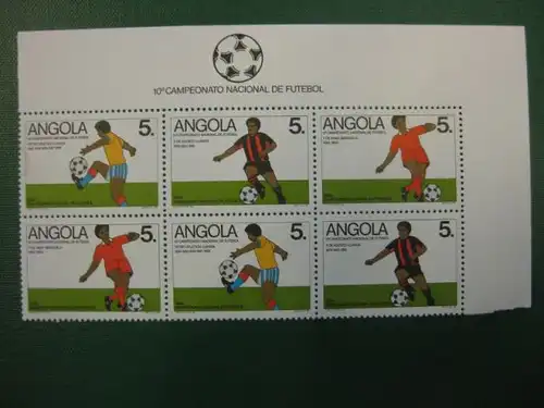Sport, Angola, Fußball, 2 x 3 Werte im ZD als 6er-Block