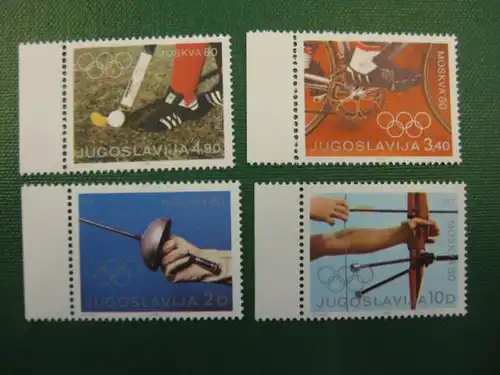 Sport,Olympische Spiele, Moskau, Jugoslawien, 4 Werte