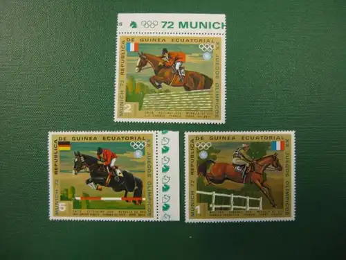 Sport, München 1974, Reiten,  Äquatorial Guinea, 7 Werte
