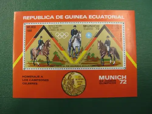 Sport, Olympia 1972, Reiten,  Äquatorial Guinea, 1 Block