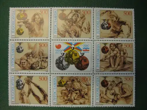 Sport, Jugoslawien, 8 Werte + 1 Zf