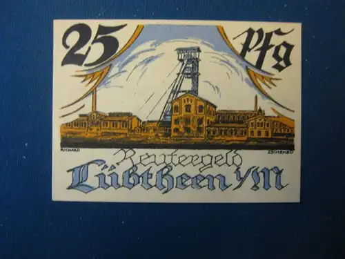 Notgeld 25 Pfg. der Stadt Lübthen, Reutergeld